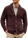 Chestnut · NW CW-C17 — cable shawl cardigan