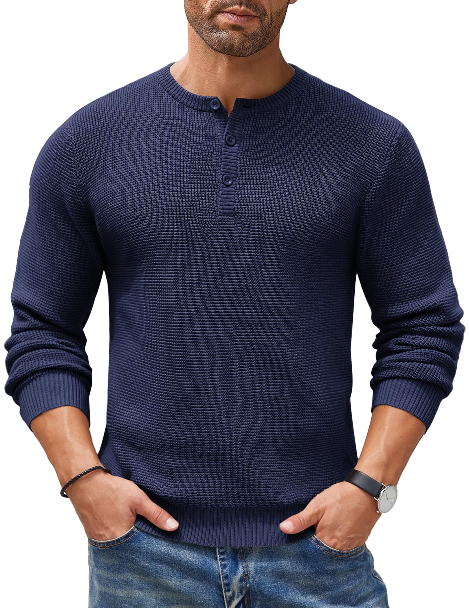 Ply · NW 03-06 — Sage Waffle-Knit Henley