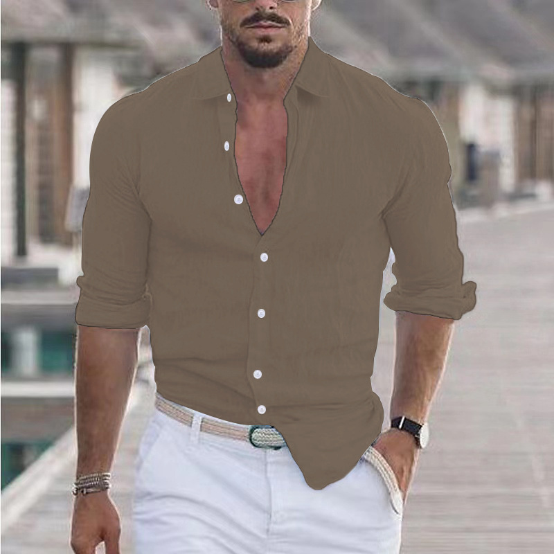 Carisbrook · NW SH-37 — Linen-Blend Button-Down Shirt