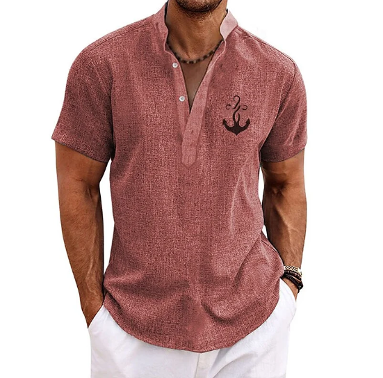 Aireys · NW SH-05 — Linen-Blend Short-Sleeve Shirt