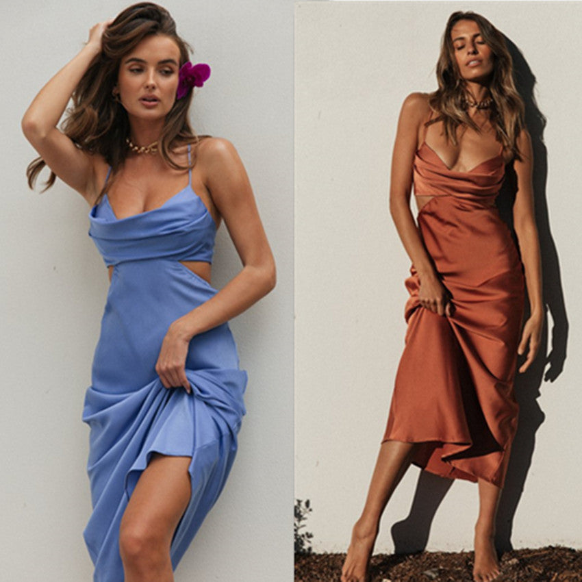 Menorca — Backless Satin Maxi