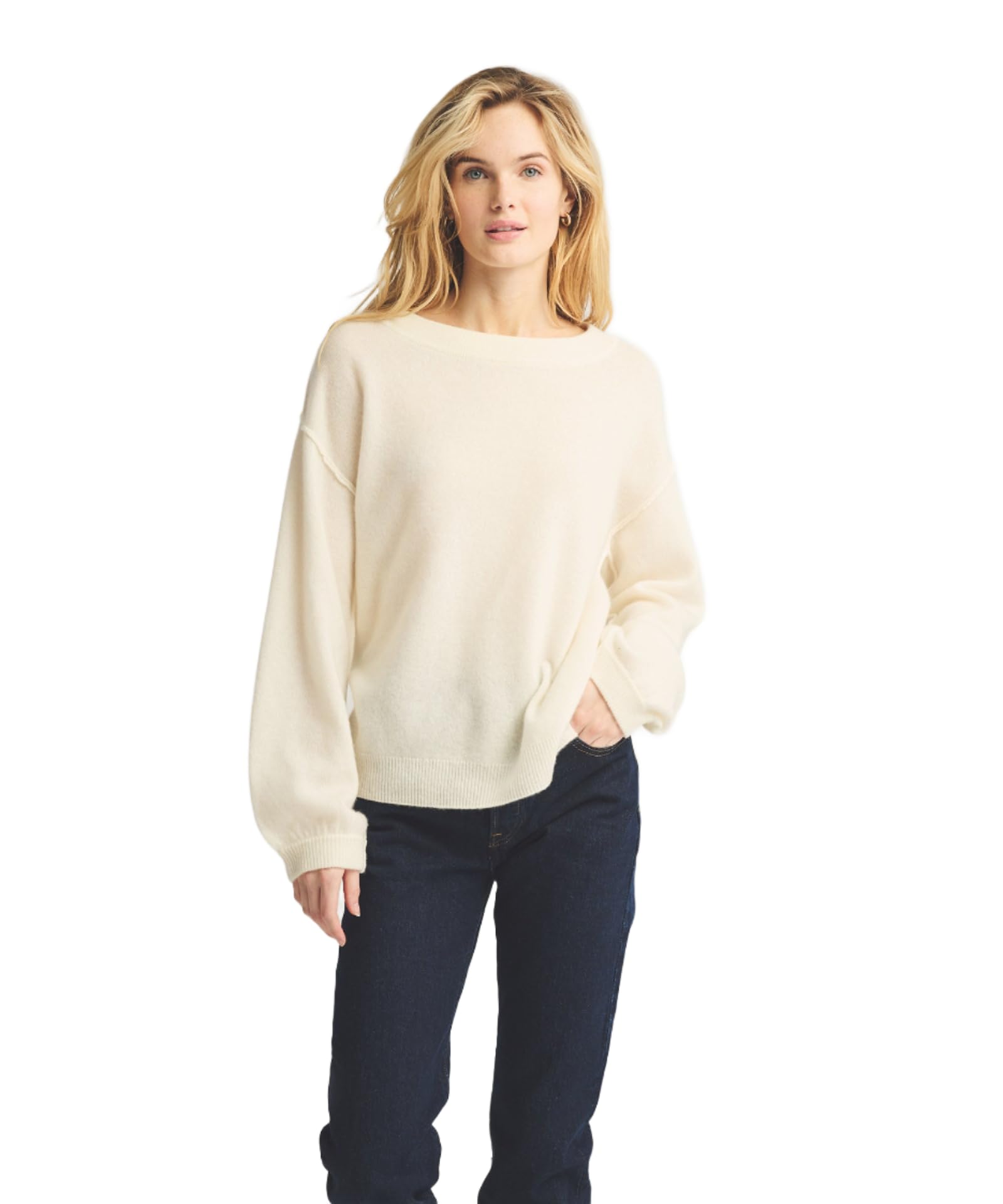 Chalk · NW CA-49 — Reversible Cashmere Wide-Neck