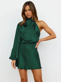 Corfu — One-Shoulder Satin Midi