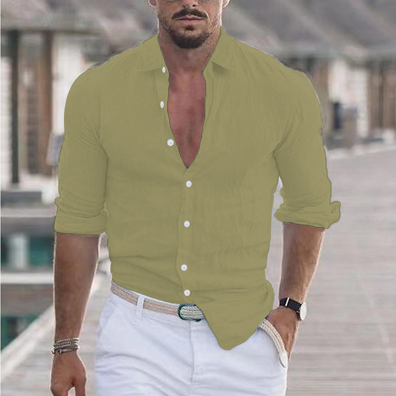 Carisbrook · NW SH-37 — Linen-Blend Button-Down Shirt