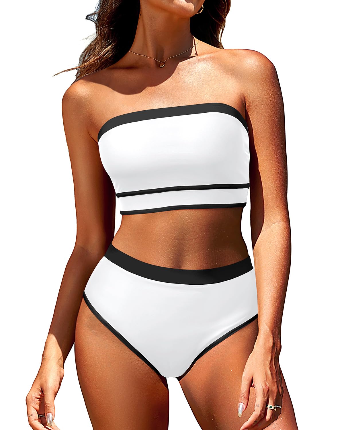 Harbour · NW SW-F07 — bandeau high-waist set