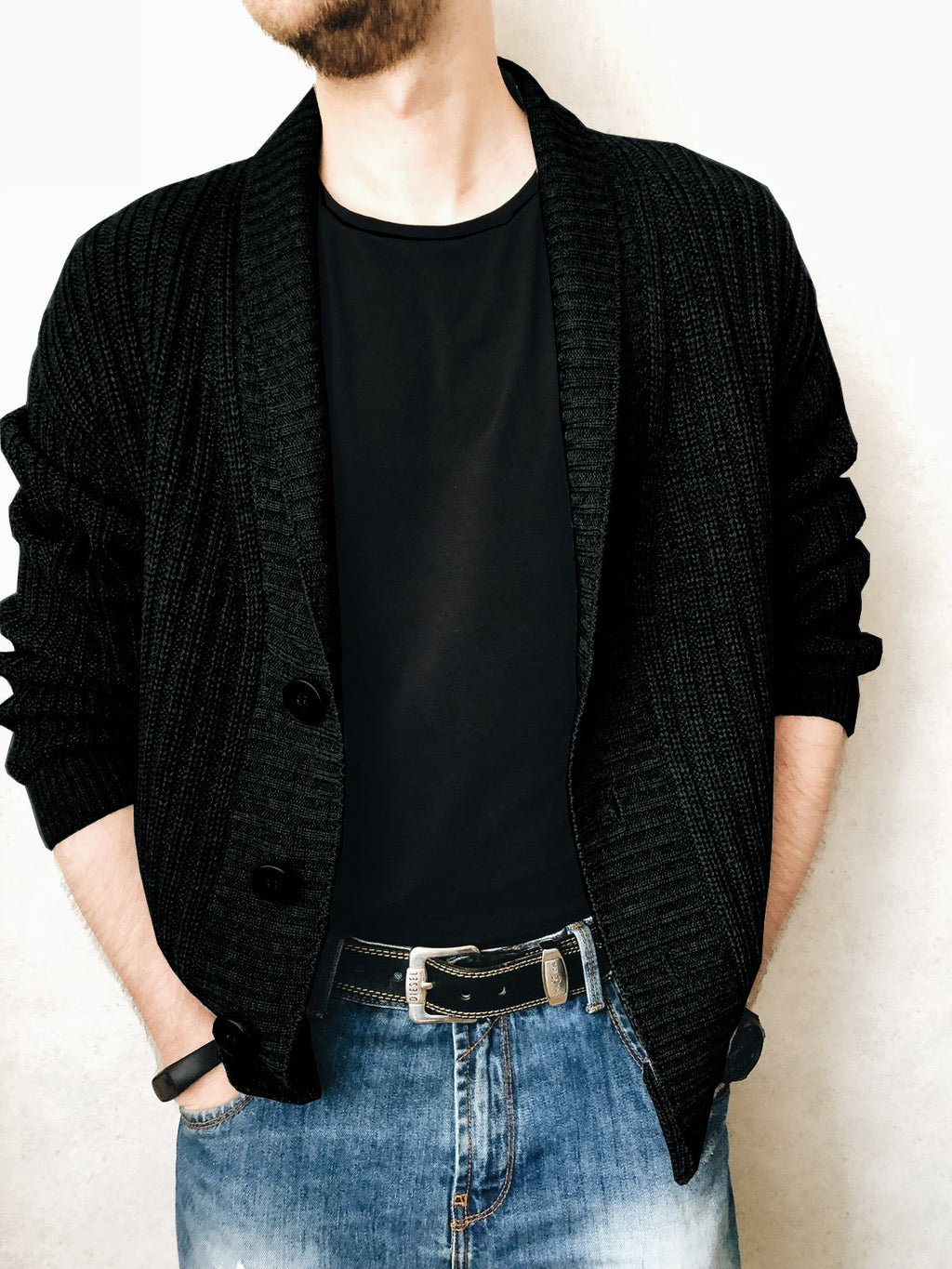 Quarry · NW CA-58 — Cashmere-Wool Button Cardigan