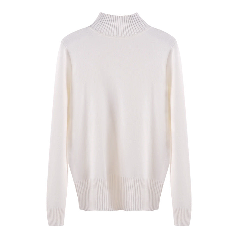 Chalk · NW CR-14 — cotton-blend mock-neck