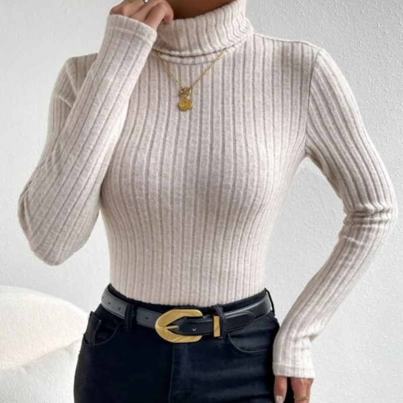 Fold — Ribbed Turtleneck Top