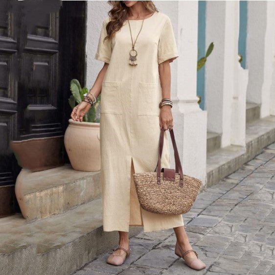 Cala — Linen-Blend Midi Dress