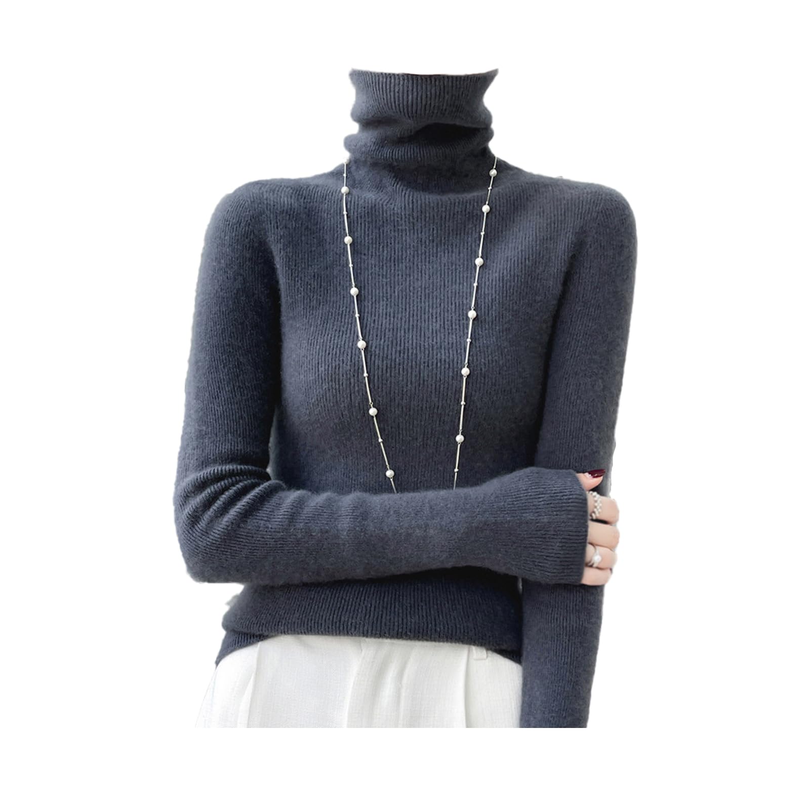 Scarp · NW CA-65 — Grey Merino-Cashmere Turtleneck