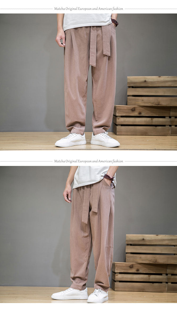Whalers · NW TP-23 — Elastic-Waist Cotton-Linen Trouser