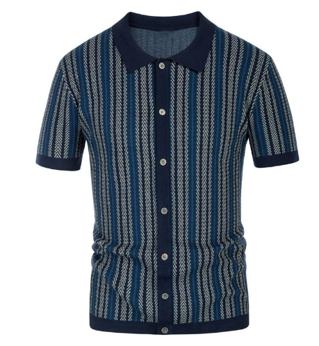 Sheoak · NW KT-40 — Men's Short-Sleeve Knitted Polo