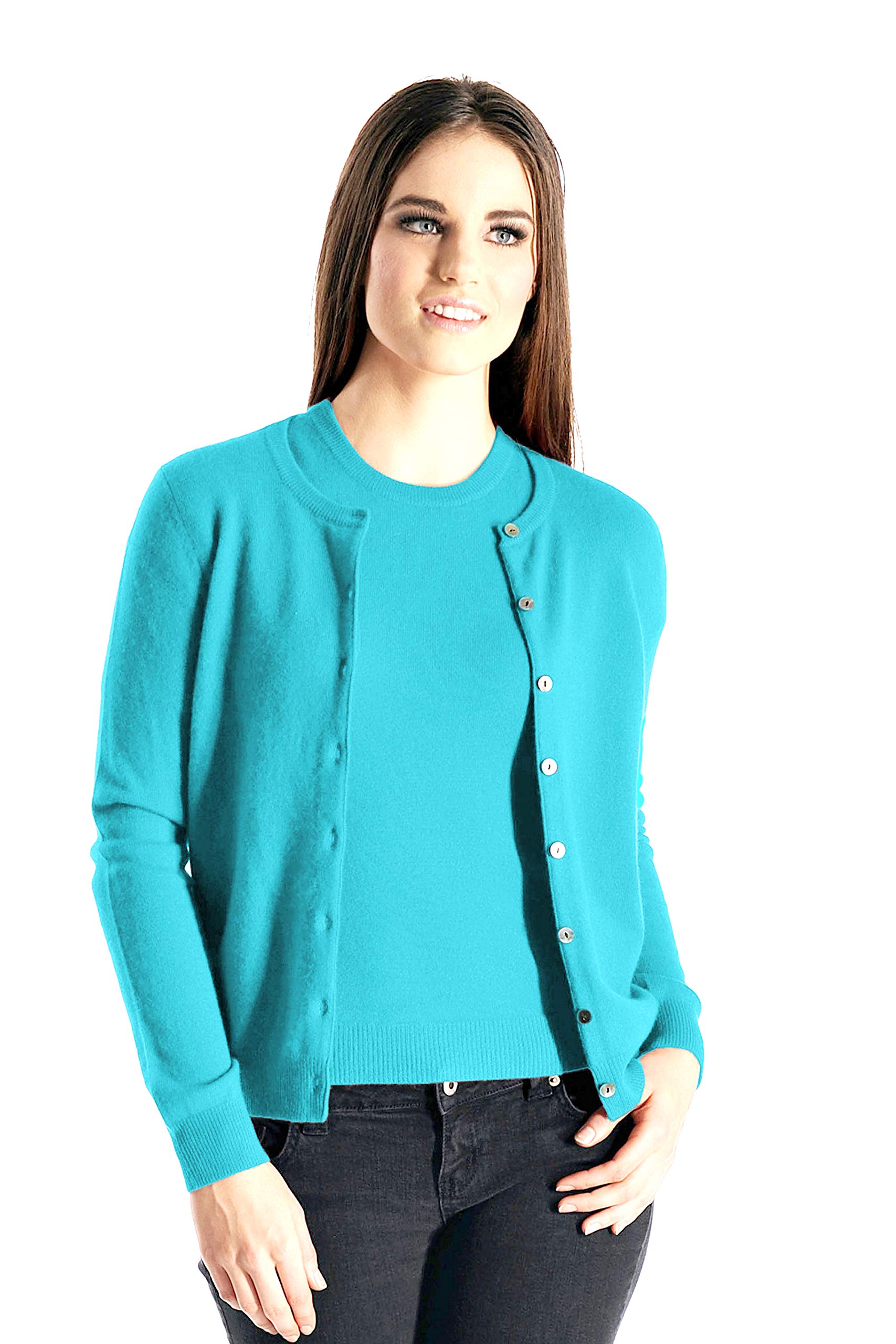 Ravine · NW CA-67 — Ivory Pure-Cashmere Cardigan Twin Set
