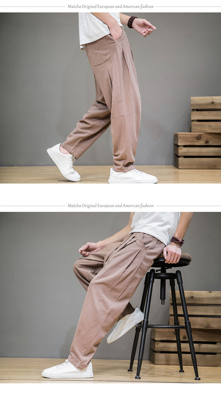 Whalers · NW TP-23 — Elastic-Waist Cotton-Linen Trouser