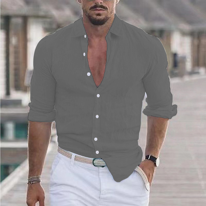 Carisbrook · NW SH-37 — Linen-Blend Button-Down Shirt