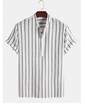 Parker · NW SH-22 — Cotton-Linen Band-Collar Shirt