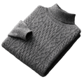 Aran NW 03-02 cable-knit high-neck, Gray, on white