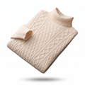 Basalt NW CA-10 Men's High-Collar Cashmere, cream, on white