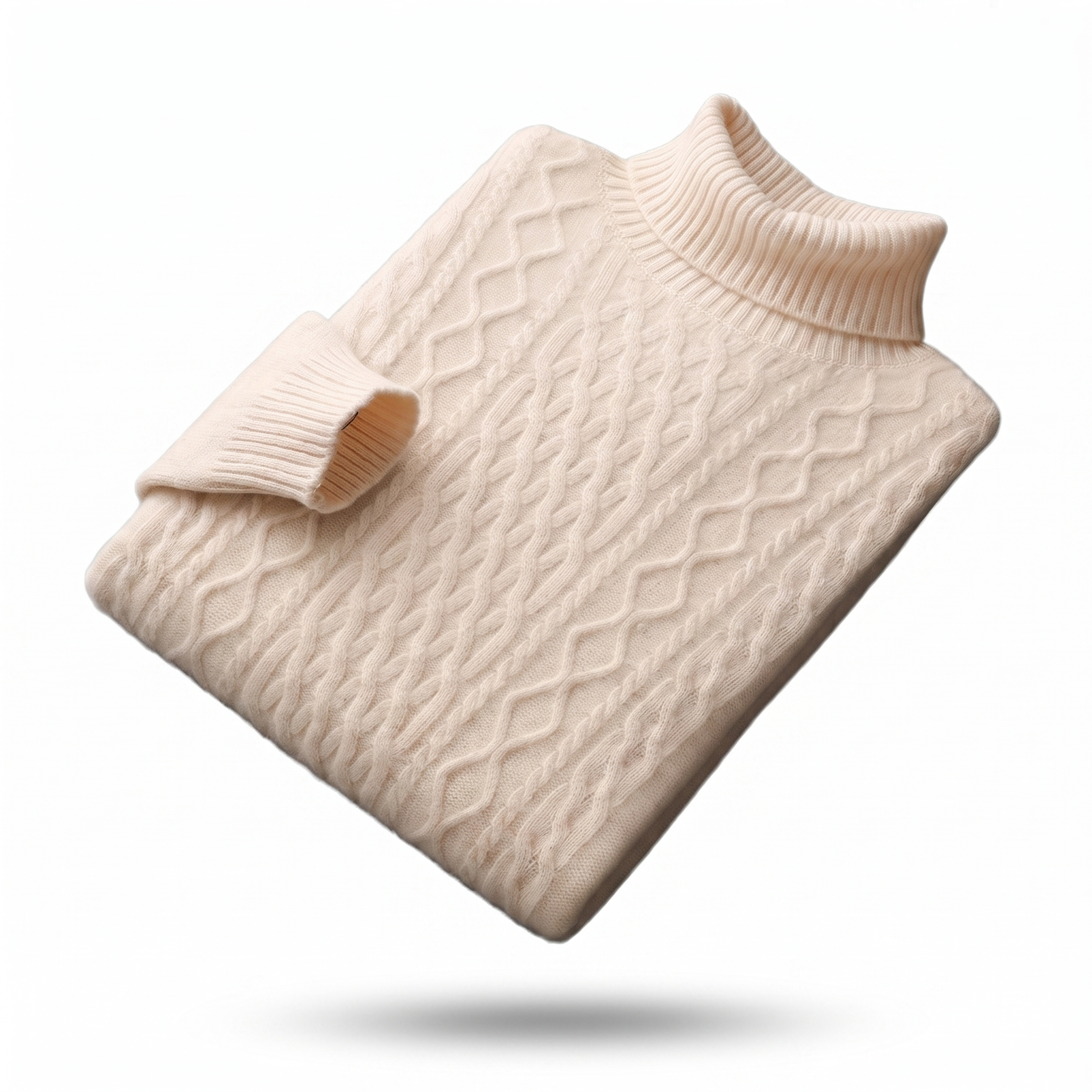 Basalt NW CA-10 Men's High-Collar Cashmere, cream, on white