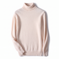 Moor NW CA-11 mens high-neck cashmere in cream, on white