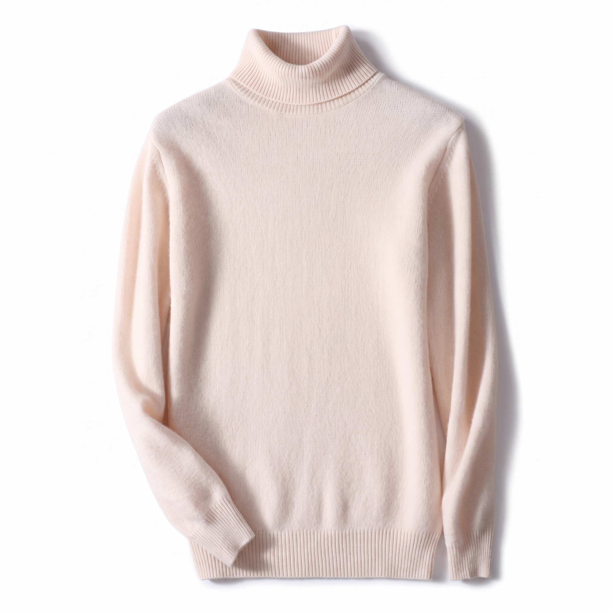 Moor NW CA-11 mens high-neck cashmere in cream, on white