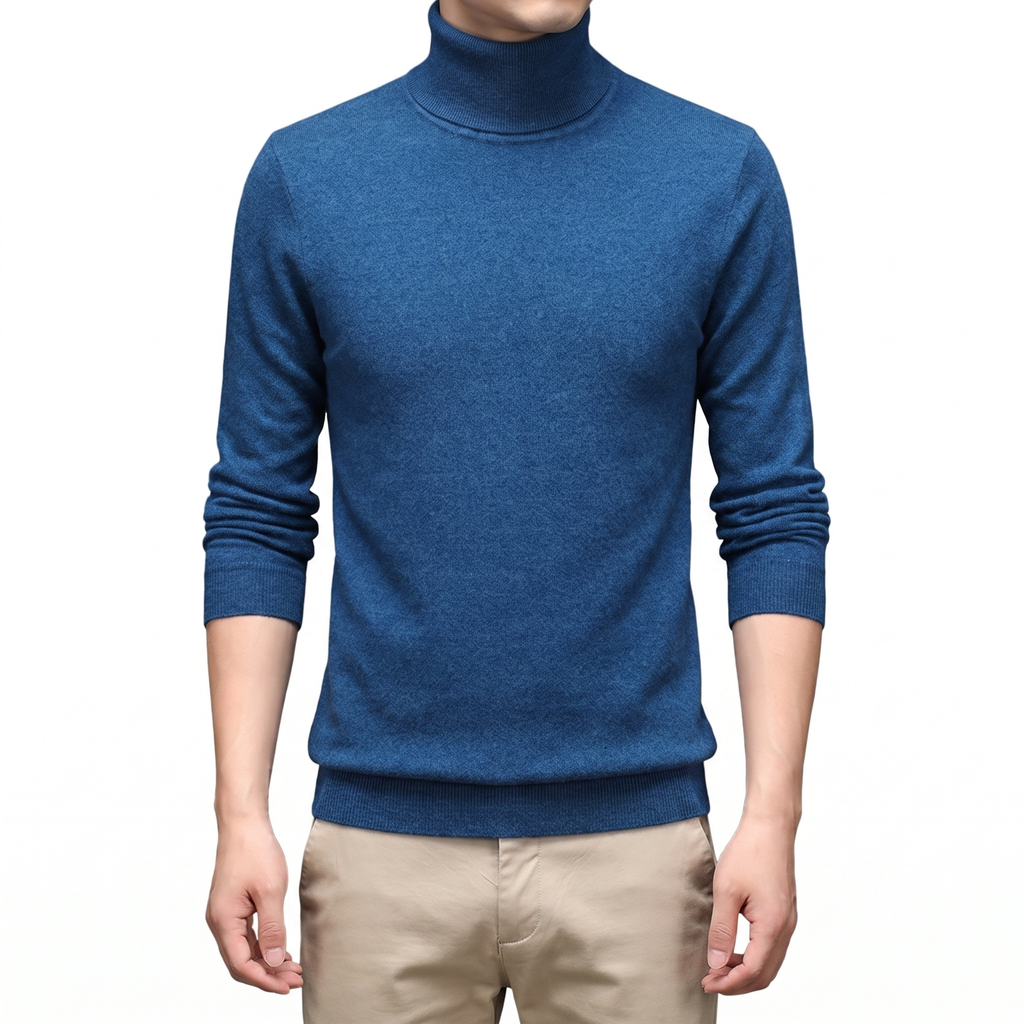 Cairn NW CA-26 Men's High-Neck Cashmere, blue, on white