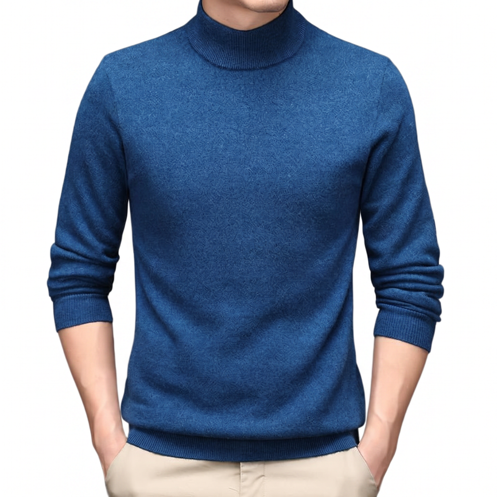 Cairn NW CA-26 Men's High-Neck Cashmere, blue, on white