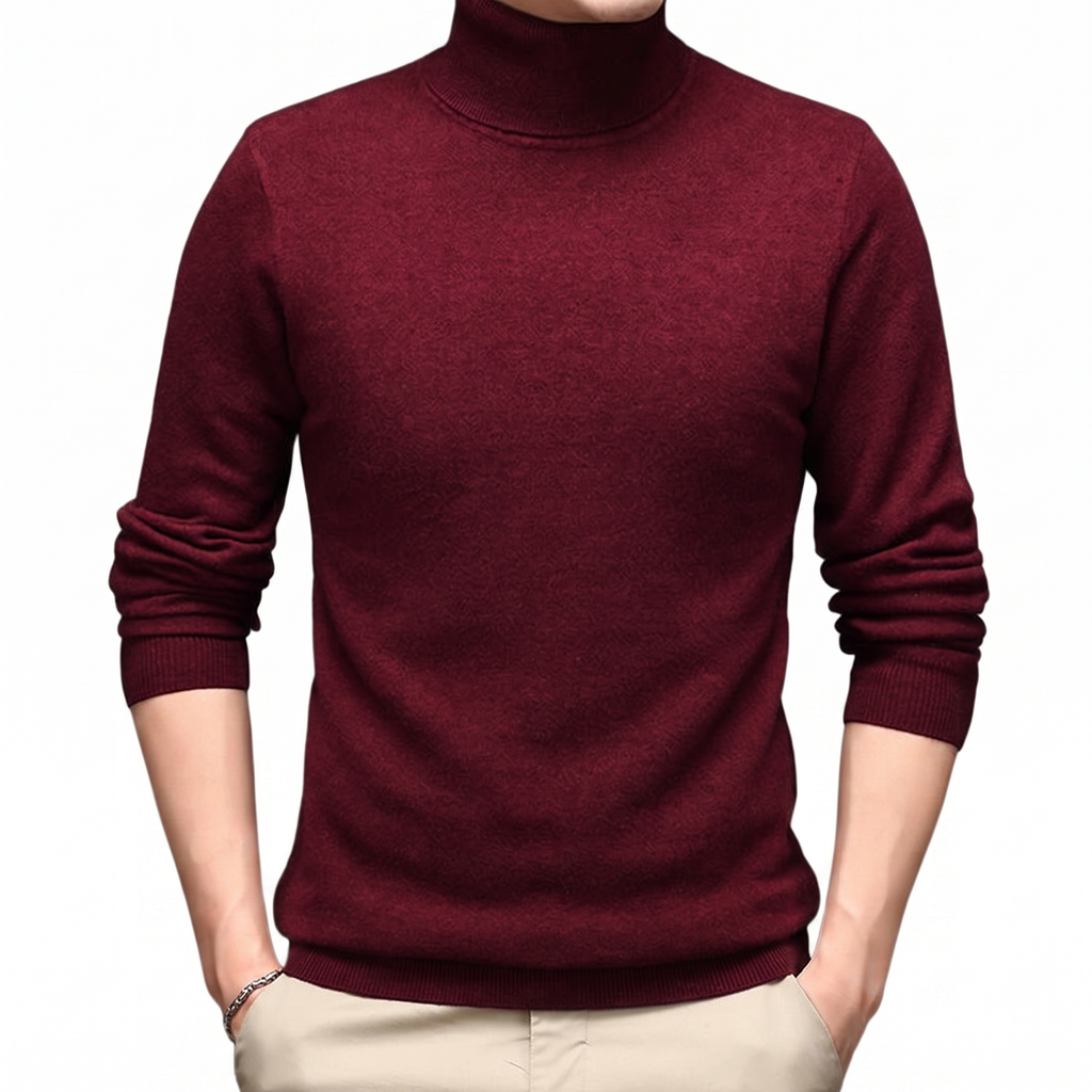 Cairn NW CA-26 Men's High-Neck Cashmere, burgundy, on white