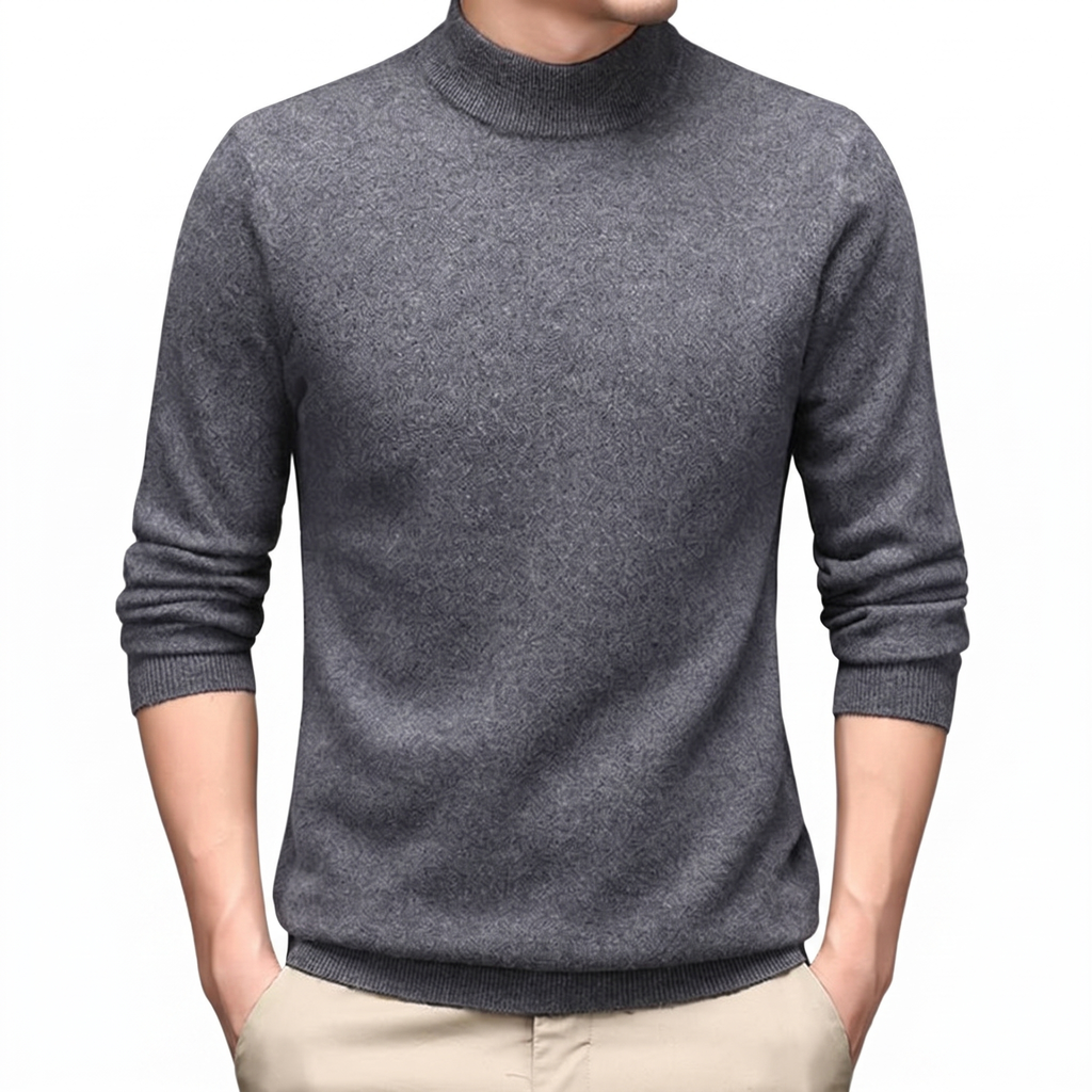 Cairn NW CA-26 Men's High-Neck Cashmere, grey, on white