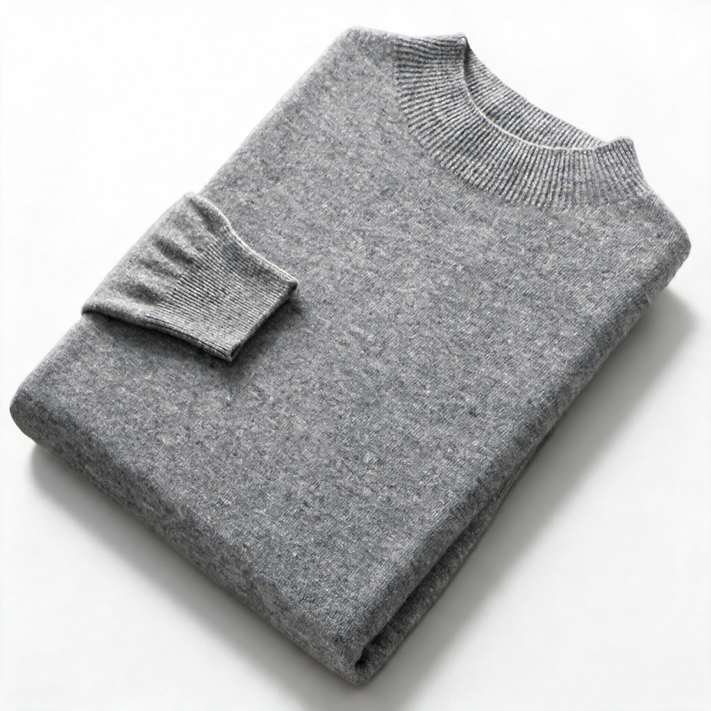 Slate NW CA-28 Men's Half-Turtleneck Cashmere, grey, on white