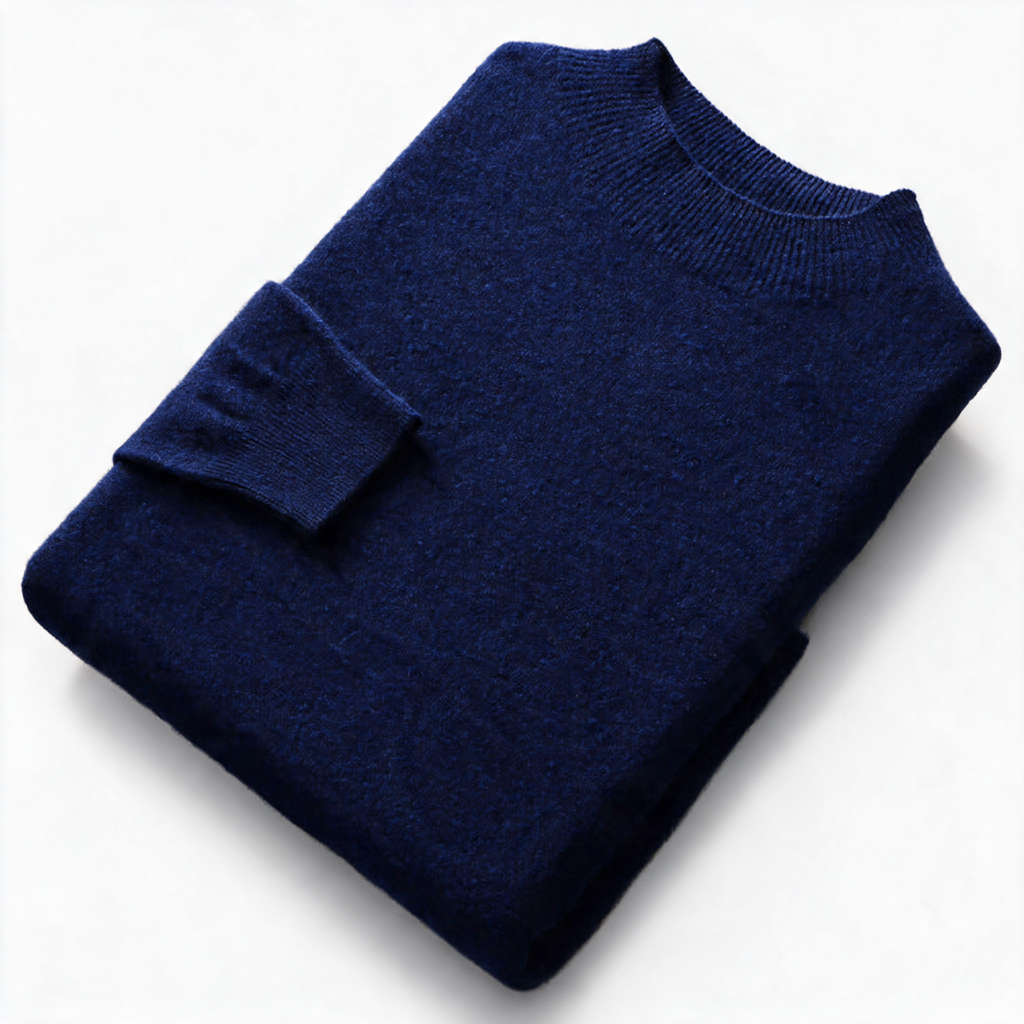 Slate NW CA-28 Men's Half-Turtleneck Cashmere, navy, on white