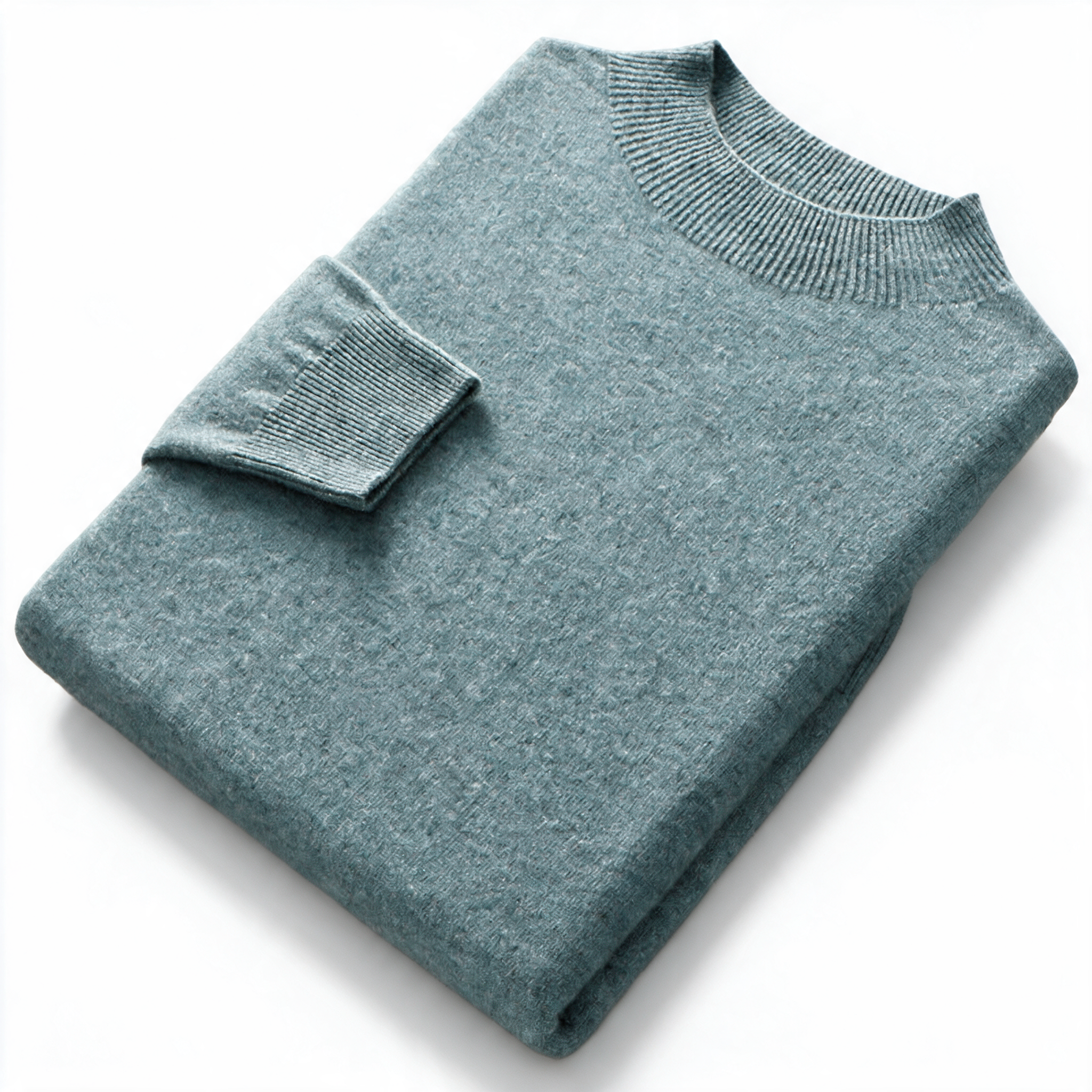 Slate NW CA-28 Men's Half-Turtleneck Cashmere, sage green, on white