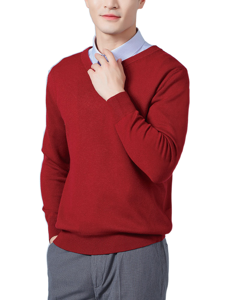 Ridge NW CA-29 Men's V-Neck Cashmere, red, on white