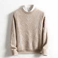 Heath NW CA-52 cashmere crew, camel, on white
