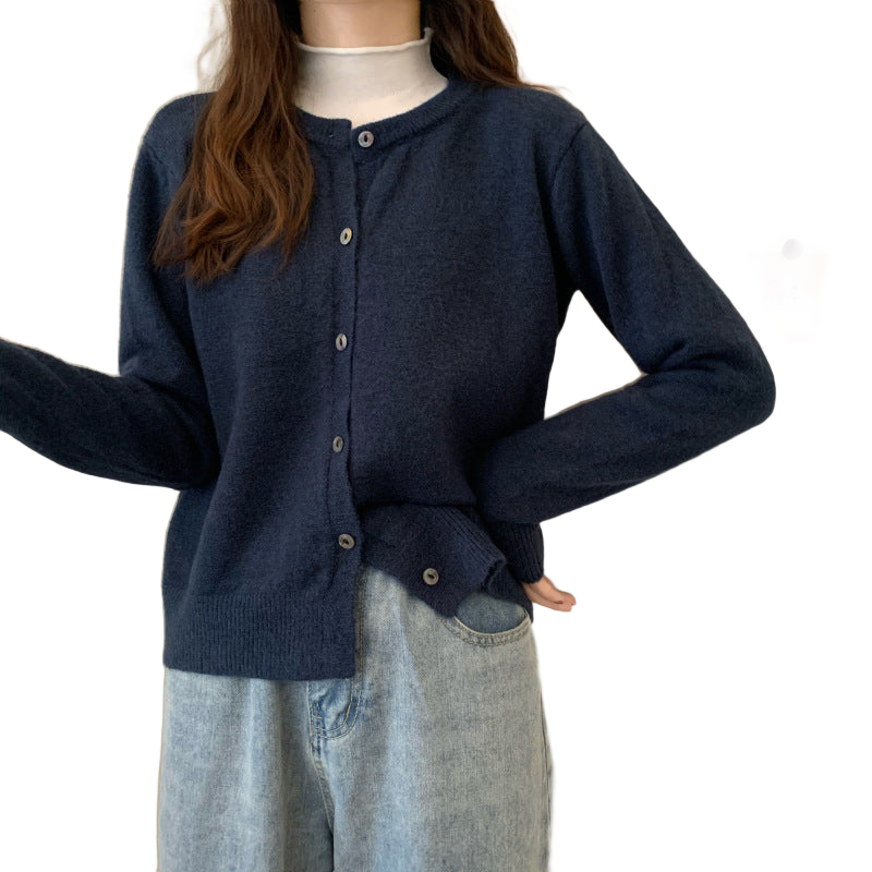 Tor NW CA-59 Cashmere Cardigan, navy, on white