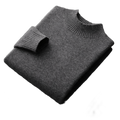 Bedrock NW CR-12 pure-wool mock-neck, Dark Gray, on white