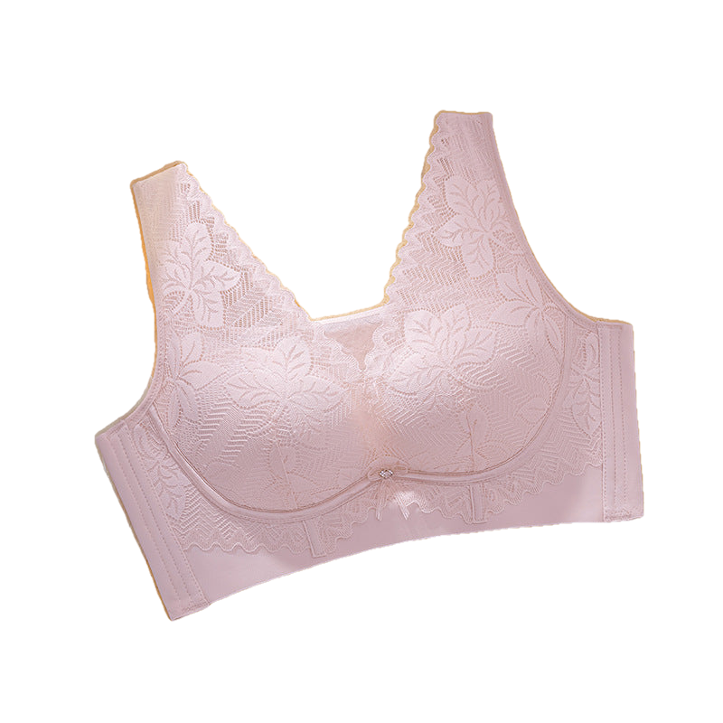 Grace NW IN-A24 lace wire-free bra, lilac, on white