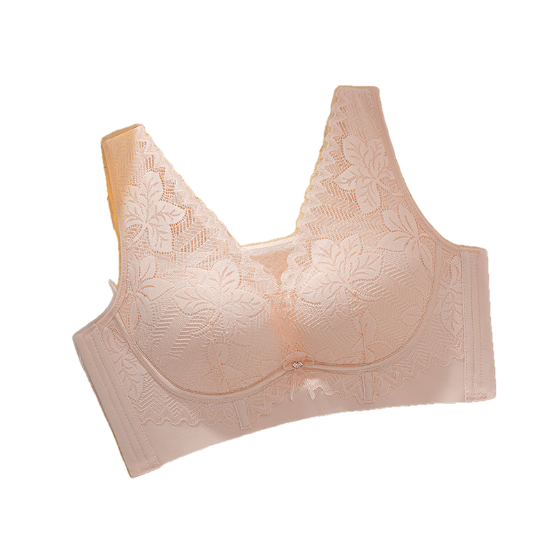 Grace NW IN-A24 lace wire-free bra, nude, on white