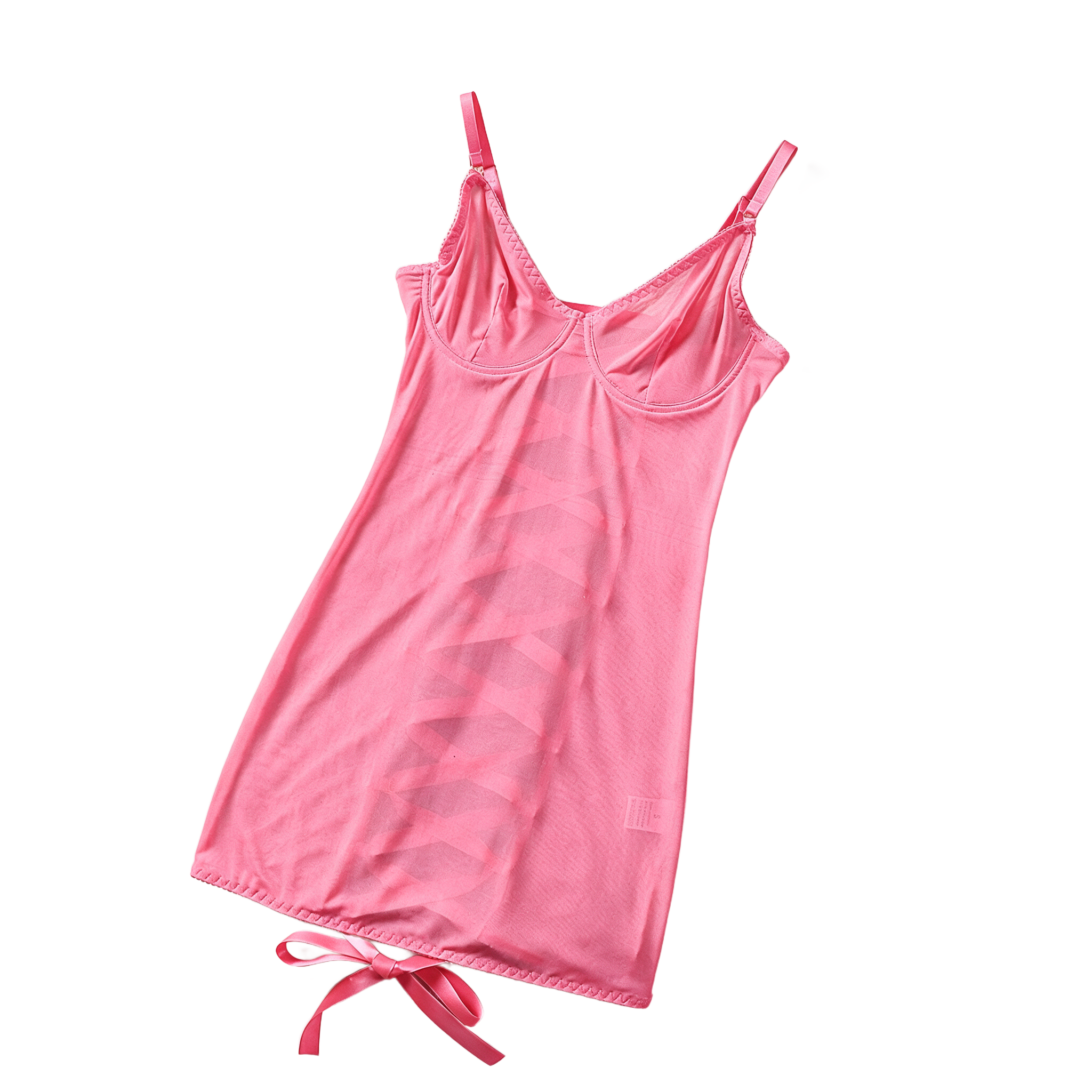 Ivoire NW IN-C33 sheer lace bodysuit, pink, on white