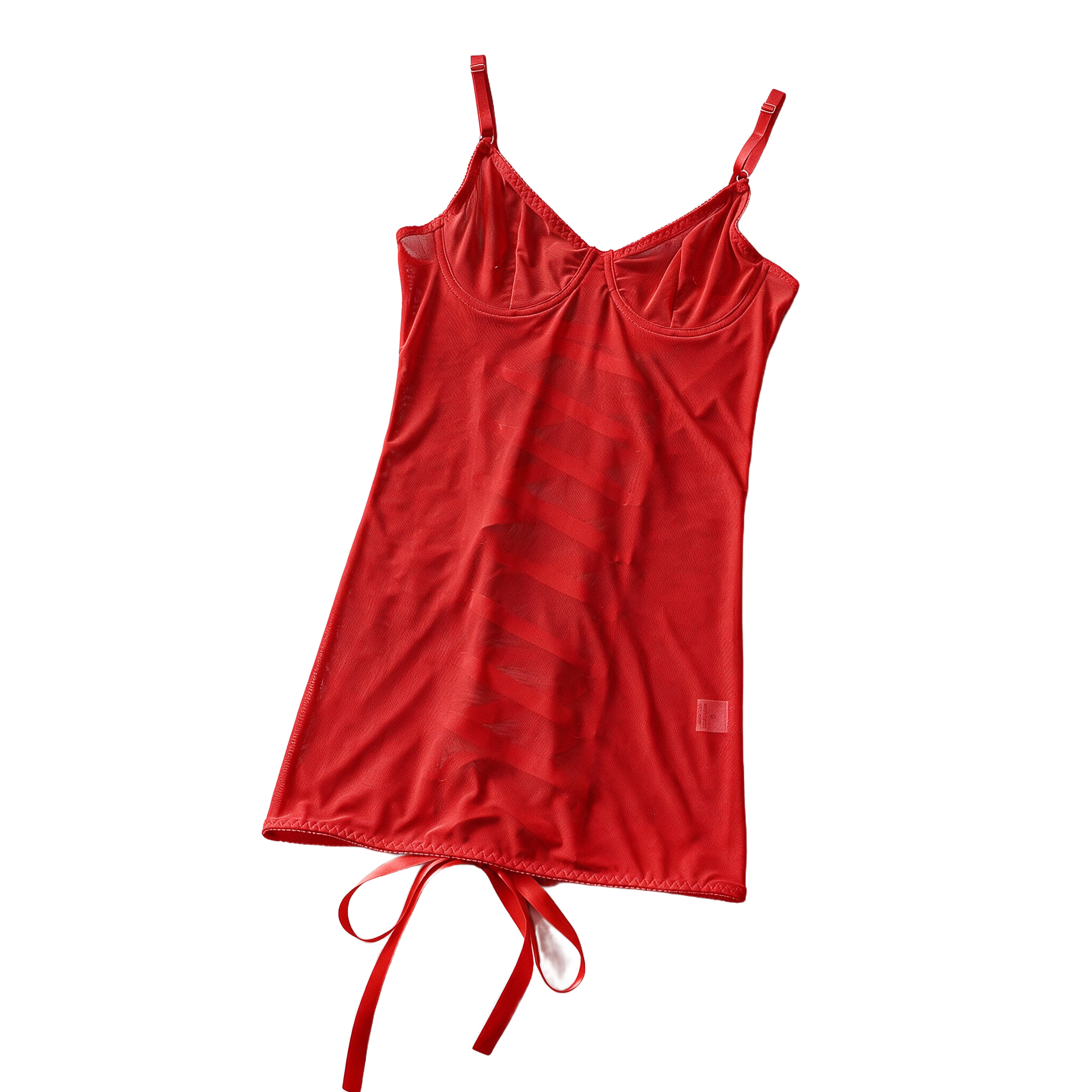 Ivoire NW IN-C33 sheer lace bodysuit, red, on white