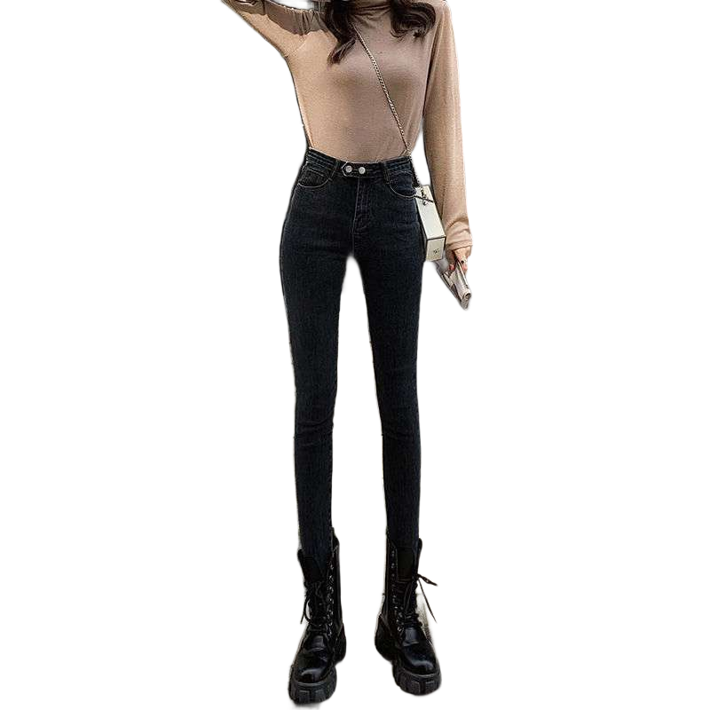 Noir NW NR-04 high-waist slim trouser, on white