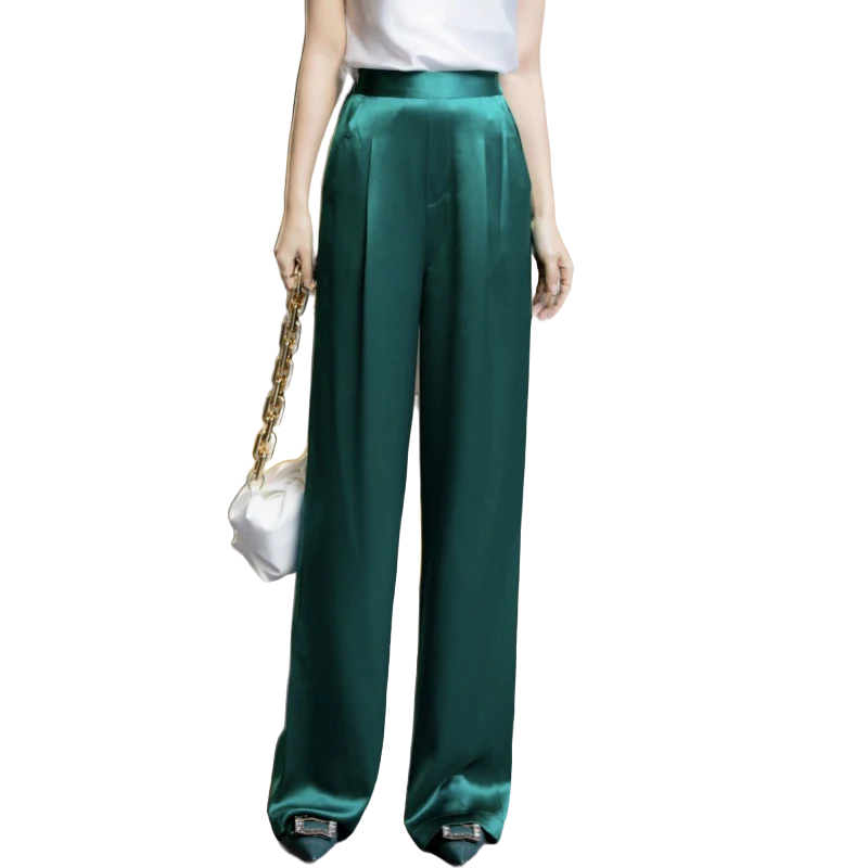 Everly NW TR-05 high-waist straight trouser, green, on white