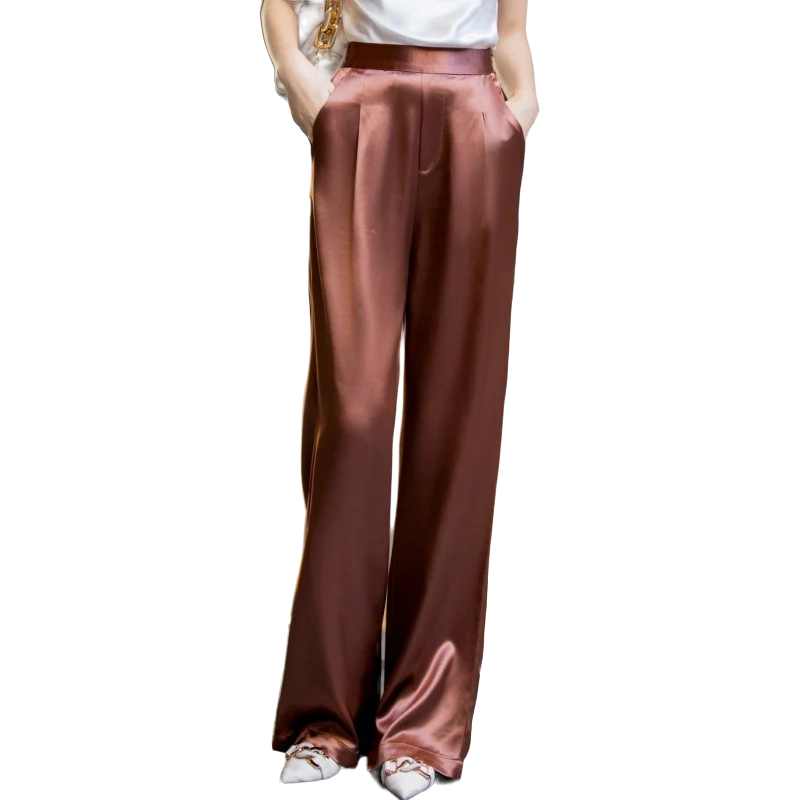 Everly NW TR-05 high-waist straight trouser, rust, on white